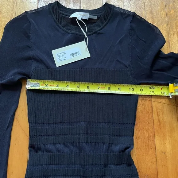 NWT Ramy Brook Corrine Bodycon Mini Dress Navy Blue Mesh Women’s XS - Picture 5 of 9